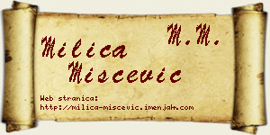 Milica Miščević vizit kartica